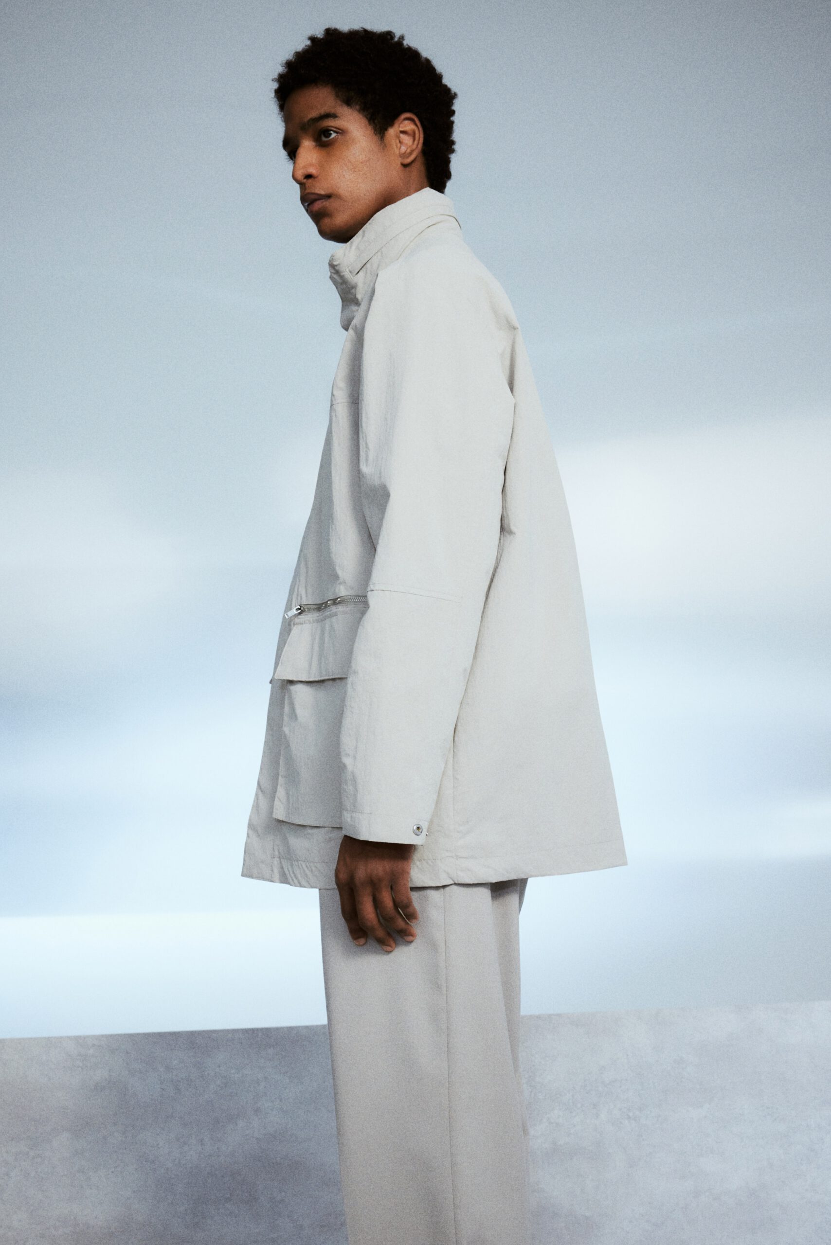 regular fit water repellent parka