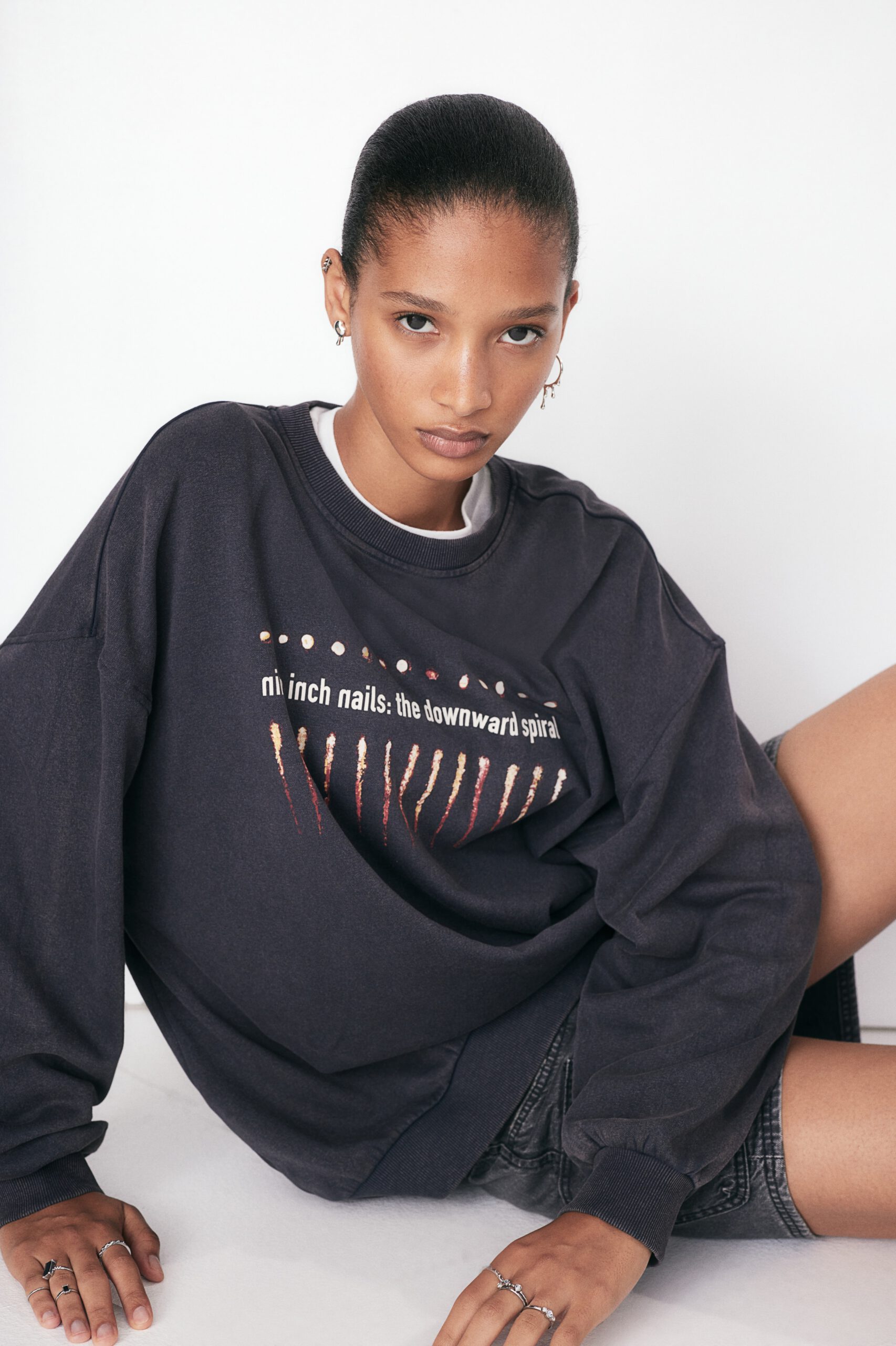 oversized print sweater