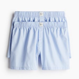 2 pack woven cotton sateen boxer shorts