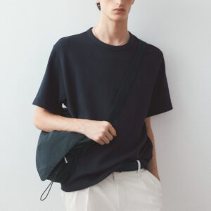 regular fit waffled tee