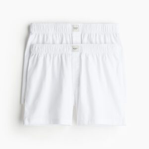 2 pack woven cotton sateen boxer shorts