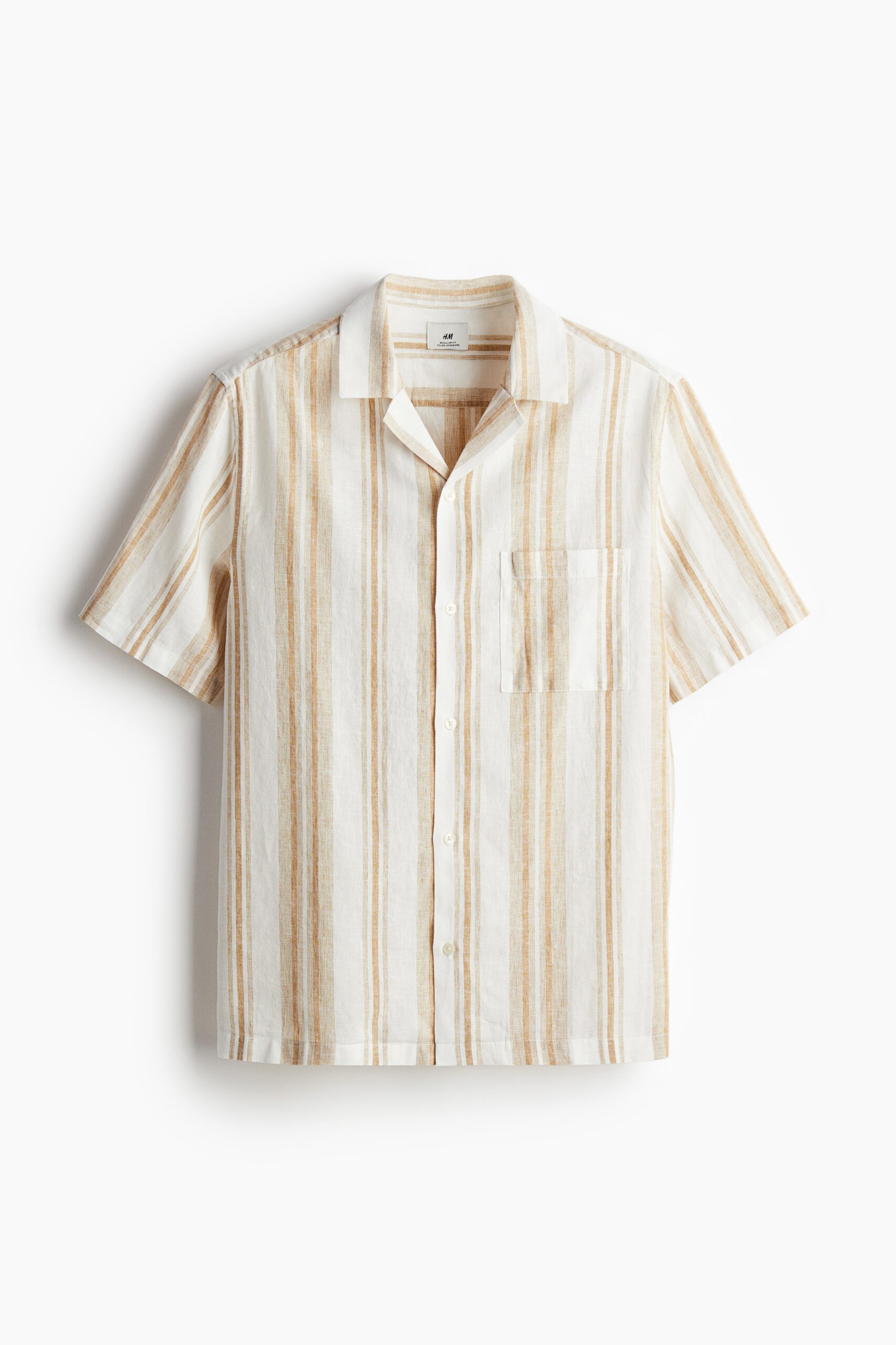 regular fit linen blend resort shirt