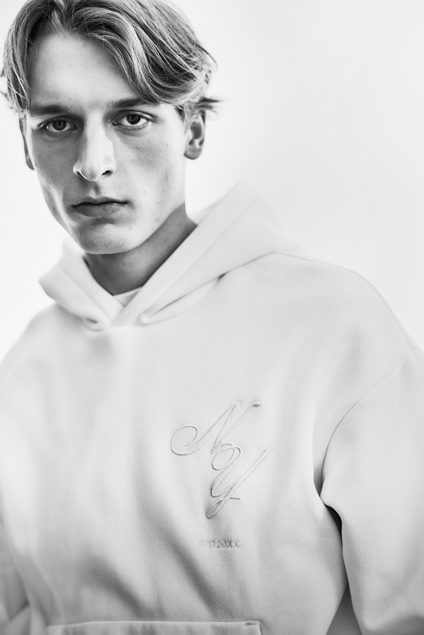 loose fit print hoodie