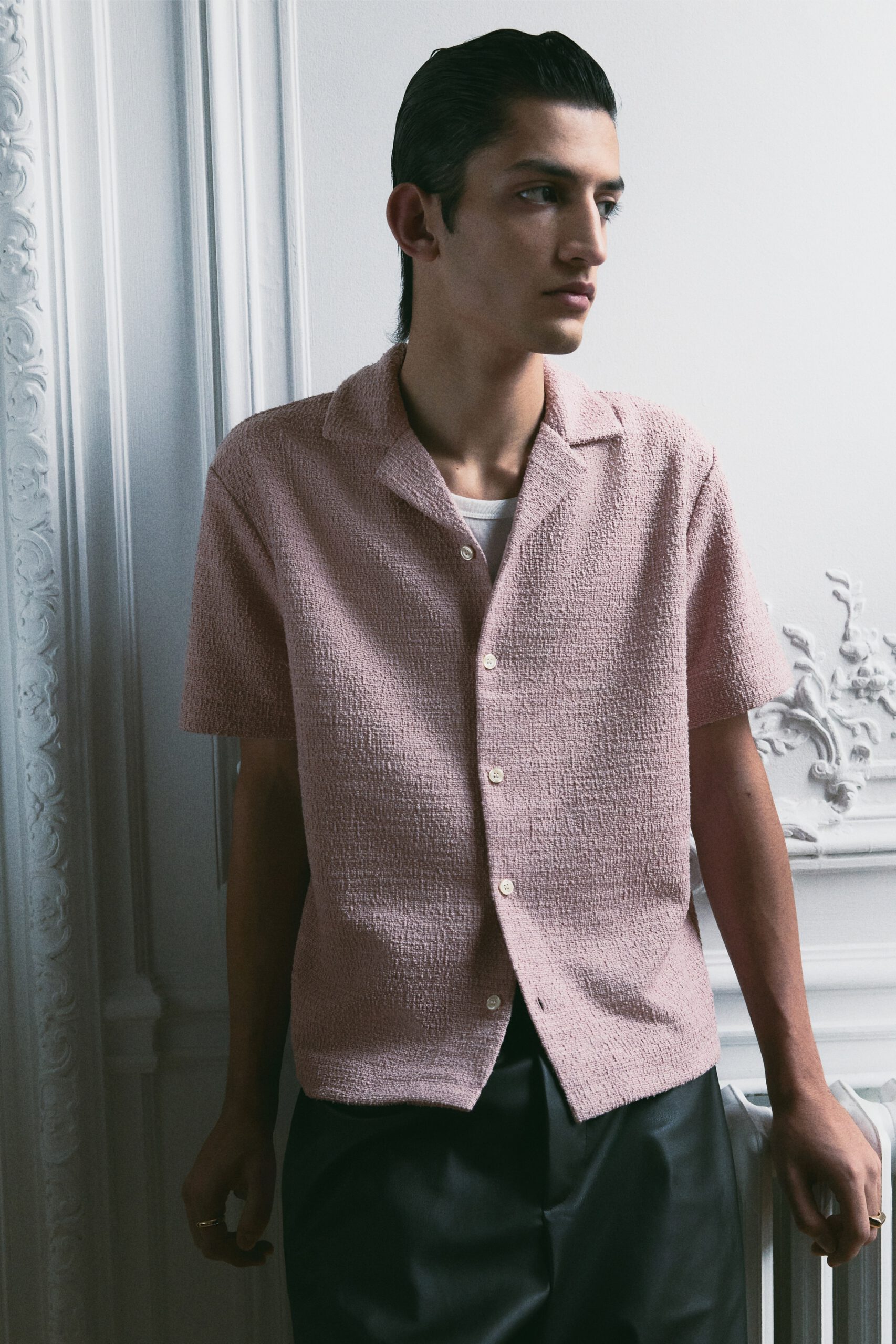 regular fit textured resort shirt